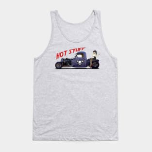 Cool Truck Rat Rod with Anime Girl Hot Stuff Tank Top